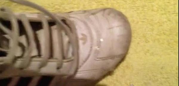  spitting and cumming on adidas shoes